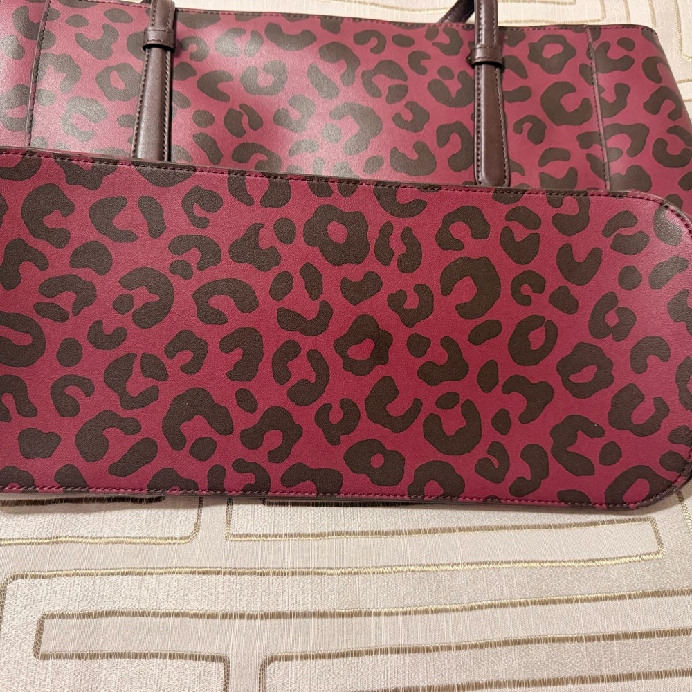 Kate Spade Burgundy Leopard Tote Purse - Picture 3 of 4